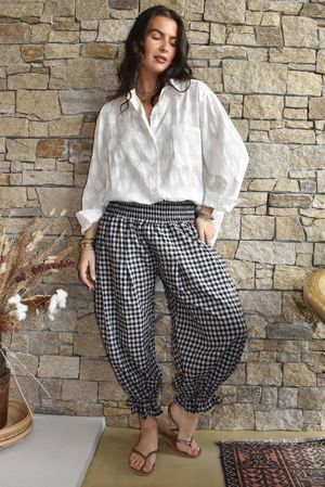 Nonni Gingham Bloomer Pant Black